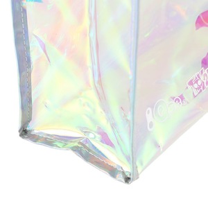 Mode personnalisé imprimé étanche réutilisable PVC cosmétique organisateur sac fourre-tout corde poignée Laser arc-en-ciel couleur voyage quotidien cadeau utilisation - Product Image 5