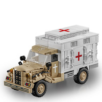 Bloques de Construcción de Camión Opel Blitz Militar de la Segunda Guerra Mundial, Plástico ABS, Modelo de Ensamblaje DIY, Juguete Educativo de Construcción