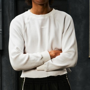 Custom logo Heavyweight Blank Oversized <b>Waffle</b> Knit Long Sleeve Streetwear Fashion High Quality <b>Waffle</b> Knit Long Sleeve <b>Shirts</b> - Product Image 2