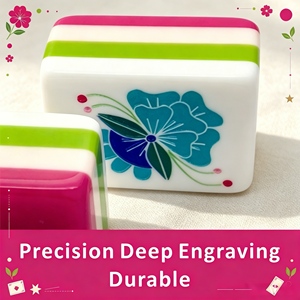 Wholesale American Acrylic <b>Mahjong</b> Tile <b>Set</b> Luxury 4-Layer Tortoise White Lotus Artwork <b>Mahjong</b> Tiles Custom - Product Image 2