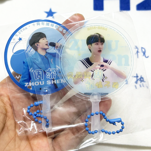 Custom Plastic Kpop Star Fans Double-Sided Lenticular UV Printed Transparent Hand Fan for Events Promotional Gift Cute Mini