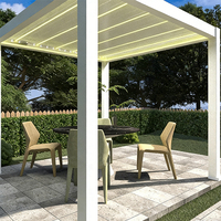 Pergola rétractable au design épuré en aluminium pour extérieur, avec toit à lames motorisé, réglable électroniquement et personnalisable, pour l'extérieur