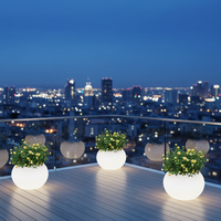 Pot de fleurs lumineux à LED, fonctionnant sur piles, lampe de jardin, décoration de paysage, mode créative, plantation, grand bac à fleurs