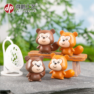 Figurines d'écureuils miniatures en plastique, décoration de bureau, fournitures artisanales D1487 - Product Image 3