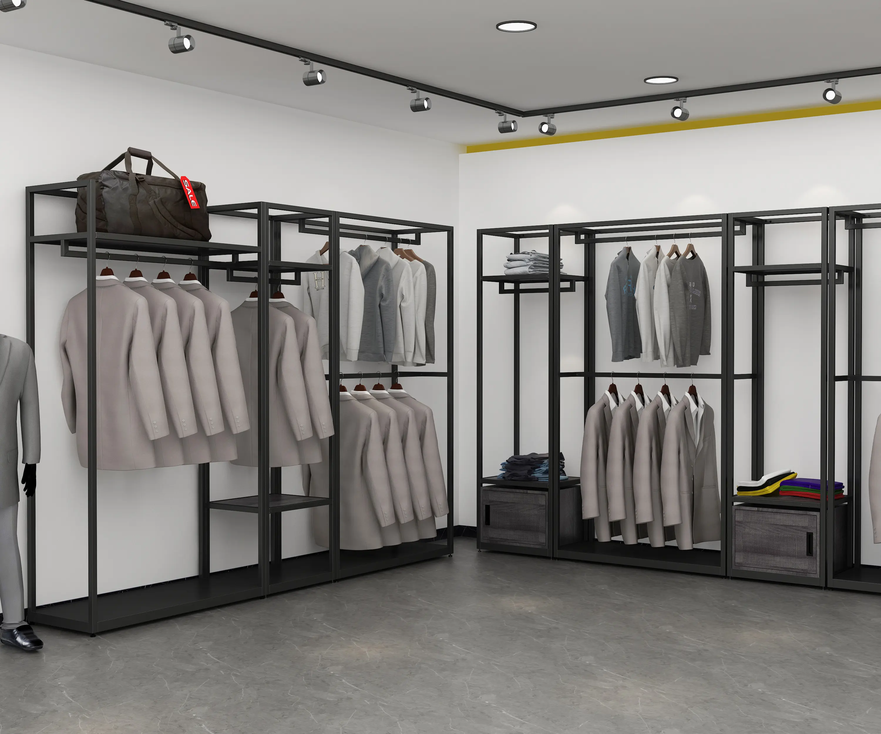 Vestuário Retail Display Garment Rack, pendurado roupas Rack Para Loja