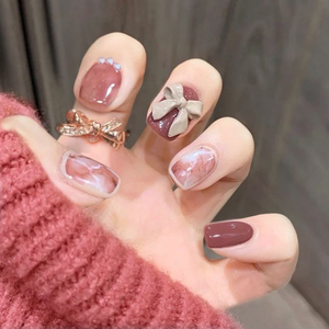 Venta al por mayor línea dibujada a mano prensa francesa en uñas parches de Arte de uñas impresos arte de uñas desmontable - Product Image 2