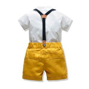 Nouvel ensemble de vêtements pour bébé garçon : chemise à manches courtes et bretelles, 2 pièces - Product Image 2