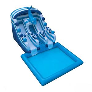 Tobogán Acuático Inflable de PVC de Grado Comercial con Diseño de Delfines, de 3 Carriles, para Niños - Product Image 3