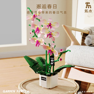 Tuomu Orchid Building <b>Block</b> Potted Plant Set 400-800 Pieces ABS <b>Plastic</b> Unisex for Kids Assembly Toy Gift - Product Image 2