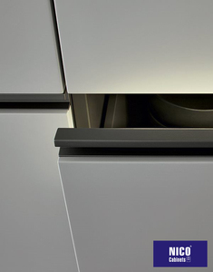NICOCABINET Armoires de <span class=keywords><strong>cuisine</strong></span> complètes intelligentes modulaires <span class=keywords><strong>sans</strong></span> poignées de style européen avec étagères ouvertes et robinet en résine stratifiée - Product Image 5