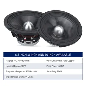 Música chifre midrange speaker alta qualidade hifi gama completa 8 midrange para alto-falantes do carro 6.5 polegada 8 ohms áudio