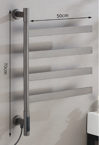 Calentador de Toallas Eléctrico Inteligente de Aleación de Zinc, Giratorio, de Pared, para Hotel, Instalación sin Perforación, Toallero Calefactado - Product Image 3