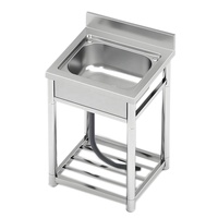 Évier de jardin autoportant intégré en acier inoxydable, évier portable extérieur pour buanderie, salle de bain, cuisine de ferme