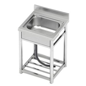 Évier de jardin autoportant intégré en acier inoxydable, évier portable extérieur pour buanderie, salle de bain, cuisine de ferme - Product Image 4