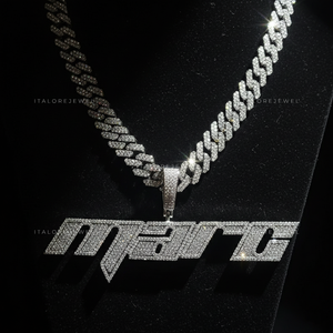Colgante de letra MARC de plata 925 con acabado en oro y moissanita, collar de alfabeto, joyería de moda para fiesta hip hop, regalo de amuleto. - Product Image 4