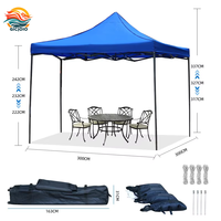Carpa de exhibición comercial personalizada de 3x3 m, resistente, con estructura de aluminio robusta y toldo de Oxford 600D