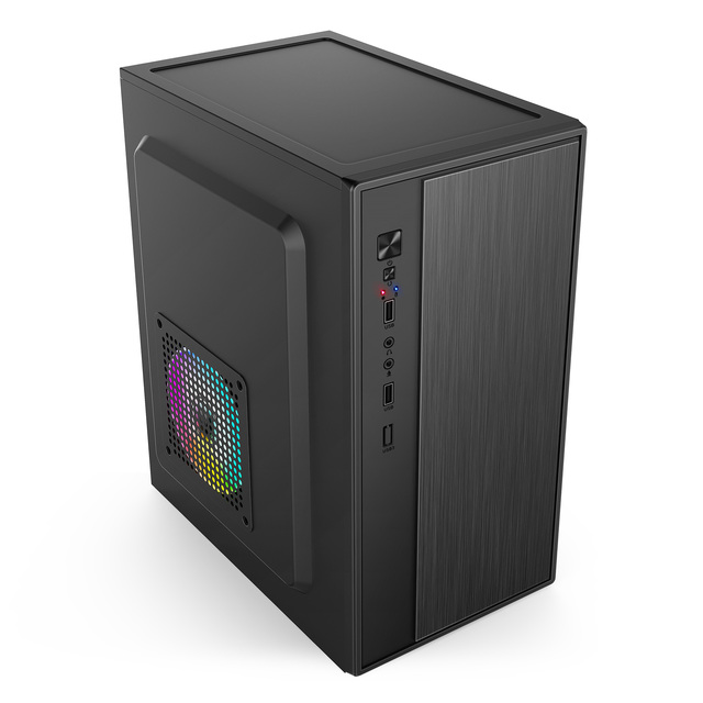 Slim M-ATX/Mini-ITX PC Case for Office ATX PSU & 250mm GPU Compatible Space-Saving Business Desktop Computer Chassis