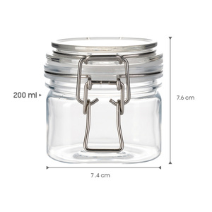 BPA Free 200ml Flip Top PET <b>Jar</b> Food Grade Clear <b>Plastic</b> Canister for Nuts Candy Spices - Product Image 3