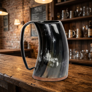 Proveedor Mayorista de Tazas de Cuerno de Búfalo Pulido de Alta Calidad, Talladas con Diseño de Amor, Fabricadas en India, Vajilla de Animales - Product Image 1