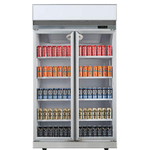 Hôtel <span class=keywords><strong>deux</strong></span> portes en verre bouteille bière refroidisseur commercial affichage boissons froides réfrigérateur vertical pour café - Product Image 2