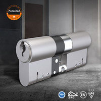 JIXIN Cylindre de serrure de porte antivol en laiton 70 mm, sécurité renforcée avec boîte à clés, pour porte en acier, prévention des incendies