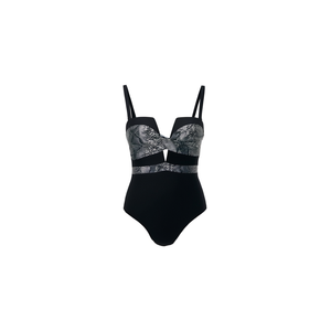 HDJ ชุดว่ายน้ำวันพีซพลัสไซส์ คอวีลึก ลายงู ชุดว่ายน้ำแบบดันทรง BZ77245 - Product Image 1
