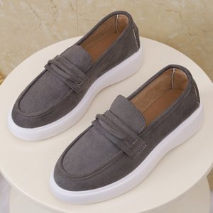 Venta al por mayor de zapatos para caminar de las mujeres de tendencia de moda <span class=keywords><strong>gris</strong></span> Vintage de diseñador de talla grande zapatos casuales Slip-on zapatos de <span class=keywords><strong>mujer</strong></span> suaves - Product Image 5