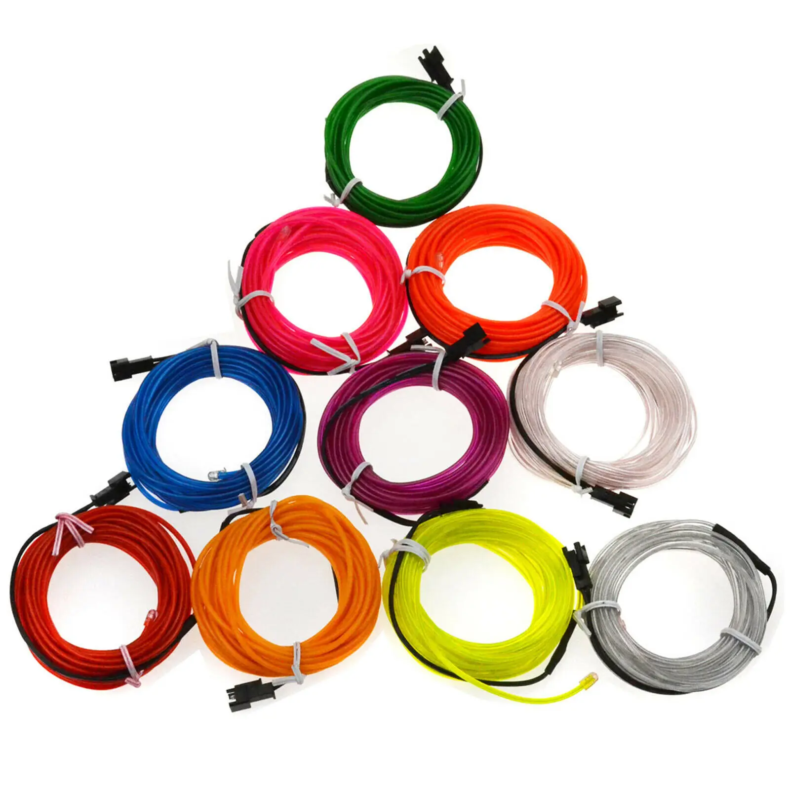 EL tel LED Glow işık renkli 1M 3.28ft halat bant kablo şerit Neon işıkları ayakkabı giyim araba su geçirmez şerit işıkları DIY