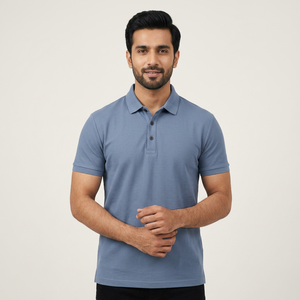 OEM Custom logo Design Work Clothes Summer Short-sleeved Corporate Factory Clothes and <b>Waffle</b> Fabric for Men's Polo <b>Shirt</b> - Product Image 1
