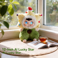 Peluche interactive HongRuiKe AI pour personnes âgées, jouet électronique multilingue avec fonction de dialogue, 30 cm, en polyester