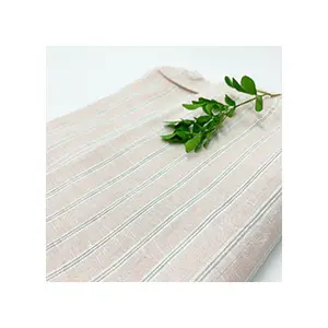 LY custom bulk stonewashed french flax linen fabric yarn dye for plain/stripe bedding set
