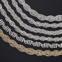 Cadenas de Cristal de Vidrio de 1 Yarda para Costura, Adornos de Cristal, Apliques de Cristal con Garras para Vestidos