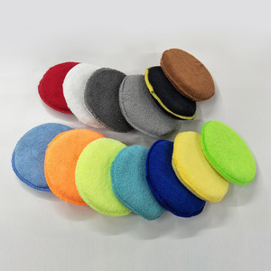 Éponges de lavage de voiture circulaires, couleurs mélangées, en stock, éponges cirées pour le polissage et le nettoyage - Product Image 3