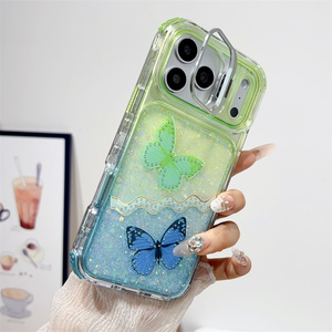 <span class=keywords><strong>Cover</strong></span> per <span class=keywords><strong>iPhone</strong></span> 17 in resina epossidica con glitter, effetto sfumato <span class=keywords><strong>arcobaleno</strong></span>, strato glitterato, angoli rinforzati, supporto elettroplaccato e protezione lente, custodia femminile - Product Image 5