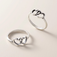 Bague empilable en argent sterling S925 James Avery, couronne, nœud, double marguerite en forme de cœur, bague en forme de cœur, bijoux de mode pour femmes