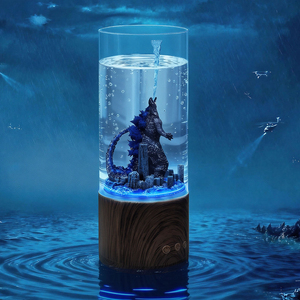 Lampe de nuit colorée Godzilla avec <span class=keywords><strong>colonne</strong></span> d'eau rotative, scène de film monstre, cadeaux et décorations, vente chaude - Product Image 6