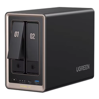 UGREEN NAS DXP2800 GT, Almacenamiento Conectado a la Red de 2 Bahías, CPU AMD R2514, 8GB de RAM DDR4, 4K HDMI, Ideal para Entusiastas del Hogar Inteligente
