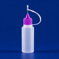 Botol Plastik 15ml PE dengan Jarum Penyuntik dan Tutup Suntik untuk Minyak Atsiri, Cat, Kosmetik, Air
