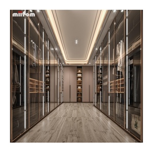 Phong cách sang trọng cao cấp Cửa kính an toàn đi bộ trong phòng thay đồ hình chữ U - Product Image 1