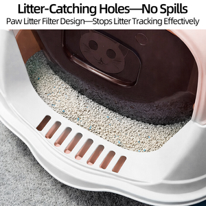 Toilette pour chat rose à capot, avec parois hautes et système anti-odeur, livraison rapide UE depuis la Pologne - Product Image 4