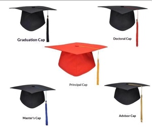 Chapeau de remise de diplôme pour adultes, pour cérémonies et événements de maturité, toque académique personnalisée avec pompon en coton et bord plat, pour les 18 ans et plus - Product Image 1