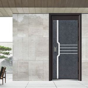 Acciaio americano porta d'ingresso in legno a buon mercato corazzato antiproiettile 48 pollici commerciale esterno di sicurezza porte anteriori con serratura intelligente - Product Image 6