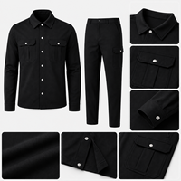 Ensemble de vêtements techniques pour hommes, veste légère de performance, pantalon cargo, vêtements de sport décontractés extensibles, style urbain, vente en gros