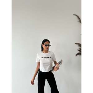 Camiseta Básica para Mujer, 100% Algodón Jersey, Manga Regular, Transpirable, Blanca - Product Image 2