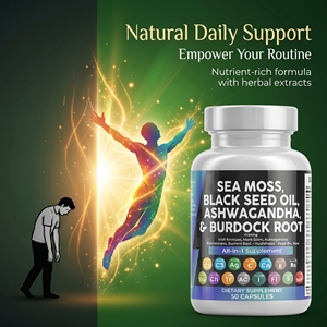 Cápsulas de Musgo Marino y <span class=keywords><strong>Ashwagandha</strong></span> de Marca Privada, Fórmula Herbal Natural para el Equilibrio Sistemático, OEM ODM, Listo para Enviar - Product Image 3