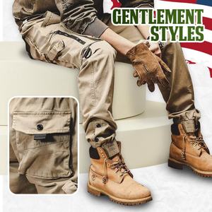 Pantalons cargo décontractés vintage multi-poches personnalisés pour hommes - Product Image 3