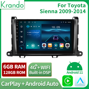 9 inch đài phát thanh xe Android cho Toyota Sienna 2009 2014 Xe GPS Navigation đơn vị đầu không dây Carplay autoradio đa phương tiện 4 gam Sim - Product Image 3
