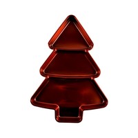 Assiette de service jetable en plastique écologique en forme de sapin de Noël, décor de table festif pour les fêtes