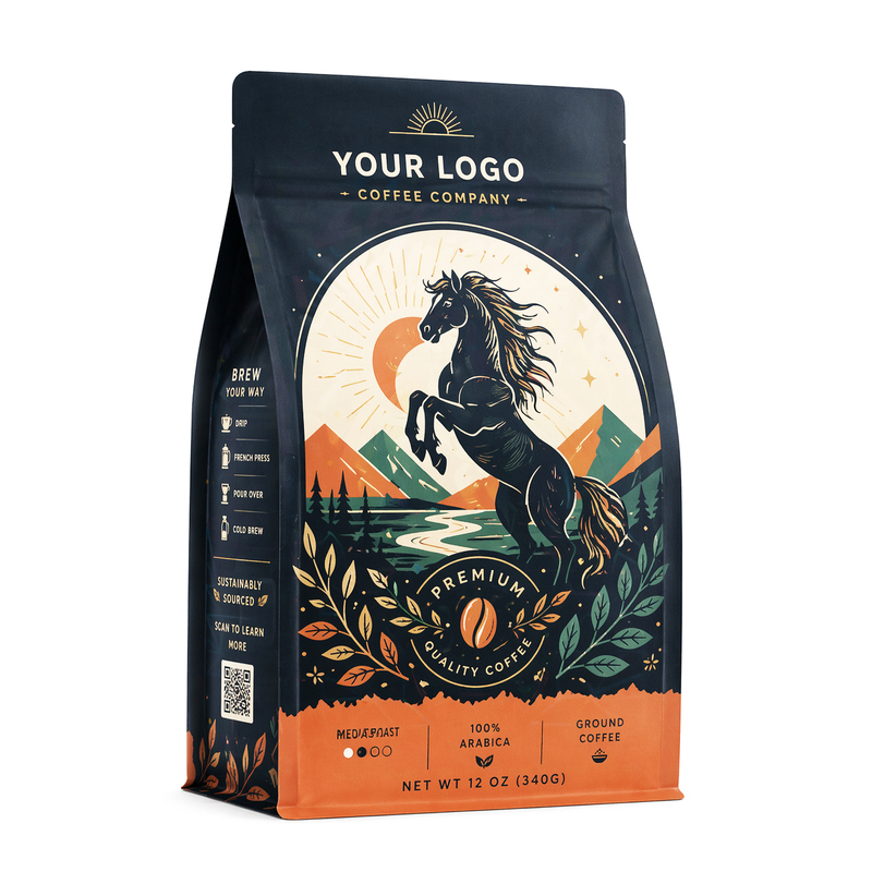 Custom Printed Coffee Bag Flat Bottom