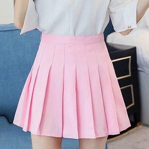 Sveglio di estate Pieghettato di Alta Mini A-Gonna Linea Della Ragazza Della Scuola del Tasto Vita Sottile di Modo delle Donne Da Tennis Casuale di colore Solido del Bicchierino-manicotto gonne - Product Image 5